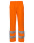 Fluorescent Orange Coloured Elka Mens Visible Xtreme Rain Trousers With Reflective Tape on white background 