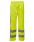 Fluorescent Yellow Coloured Elka Mens Visible Xtreme Rain Trousers With Reflective Tape on white background 