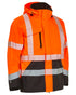 Fluorescent Orange Black Coloured Elka Mens Visible Xtreme Stretch Jacket on white background 