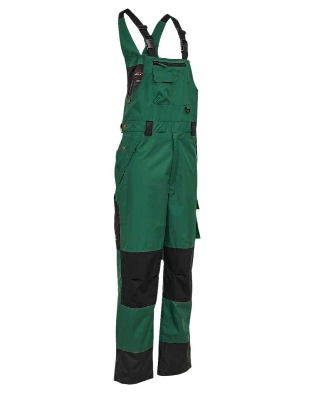 Green Black Coloured Elka Mens Working Xtreme Bib &amp; Brace on white background 
