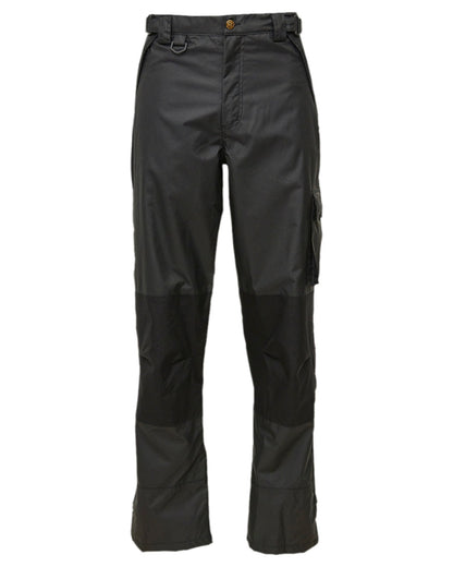 Black Coloured Elka Mens Working Xtreme Oxford Trousers on white background 