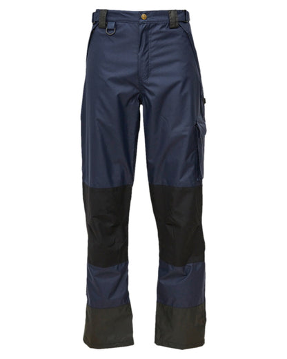 Navy Black Coloured Elka Mens Working Xtreme Oxford Trousers on white background 