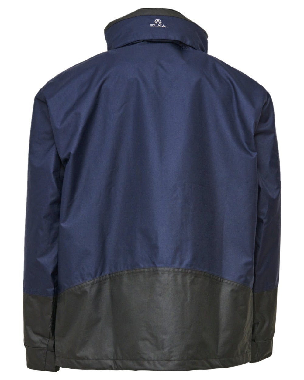 Navy Black Coloured Elka Mens Working Xtreme Rain Jacket With A 2-Way Zipper on white background 