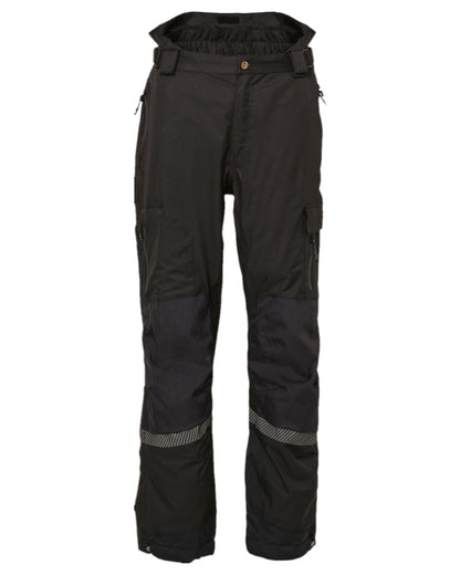 Black Coloured Elka Mens Working Xtreme Stretch Combi Trousers on white background 