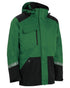 Green Black Coloured Elka Mens Working Xtreme Stretch Jacket on white background 