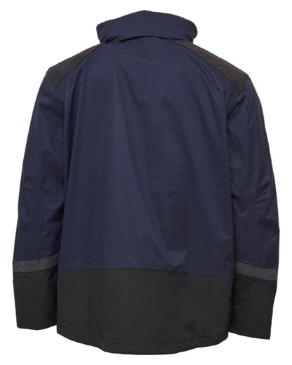 Navy Black Coloured Elka Mens Working Xtreme Stretch Jacket on white background 