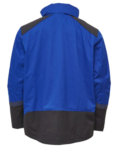 Royal Blue Black Coloured Elka Mens Working Xtreme Stretch Jacket on white background 