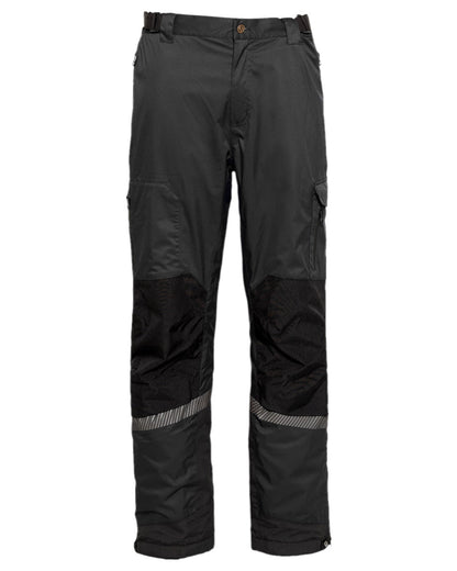 Black Coloured Elka Mens Working Xtreme Stretch Waist Trousers on white background 