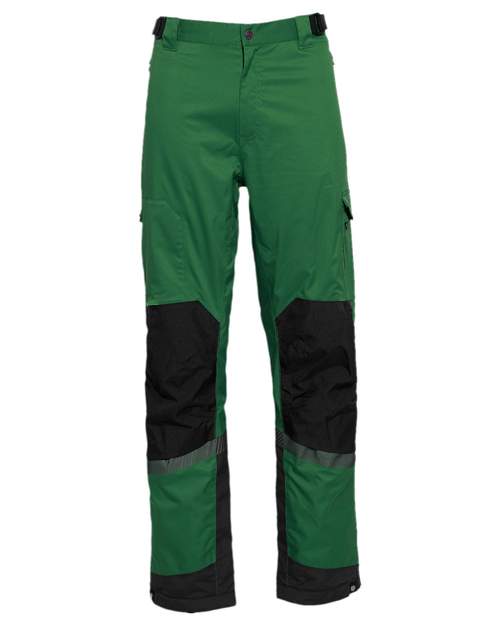 Green Black Coloured Elka Mens Working Xtreme Stretch Waist Trousers on white background 