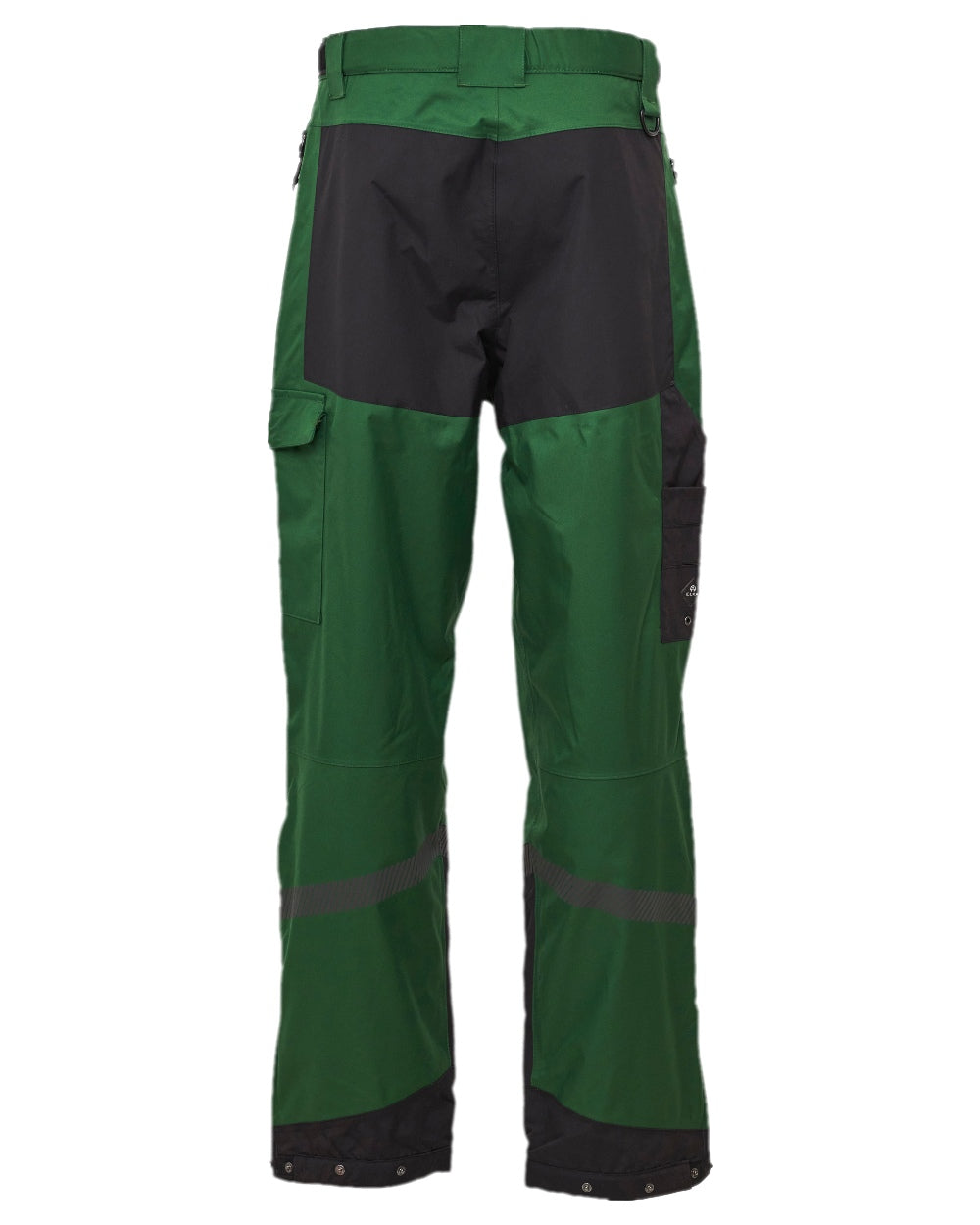 Green Black Coloured Elka Mens Working Xtreme Stretch Waist Trousers on white background 