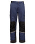 Navy Black Coloured Elka Mens Working Xtreme Stretch Waist Trousers on white background 
