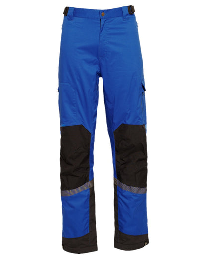 Royal Blue Black Coloured Elka Mens Working Xtreme Stretch Trousers Pants on white background 