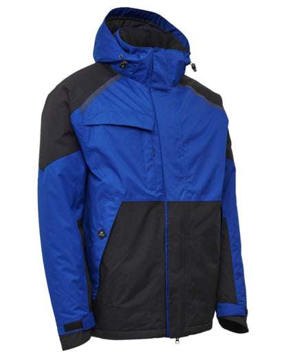 Royal Blue Black Coloured Elka Mens Working Xtreme Stretch Winter Jacket on white background 