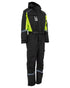 Black Fluorescent Yellow Coloured Elka Mens Working Xtreme Winter Thermal Coverall With Recycled Padding on white background 