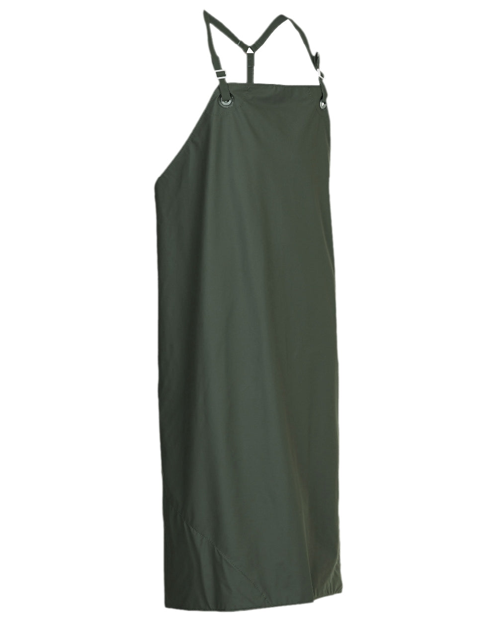 Olive Coloured Elka Pro Apron With Loops For Braces on white background 