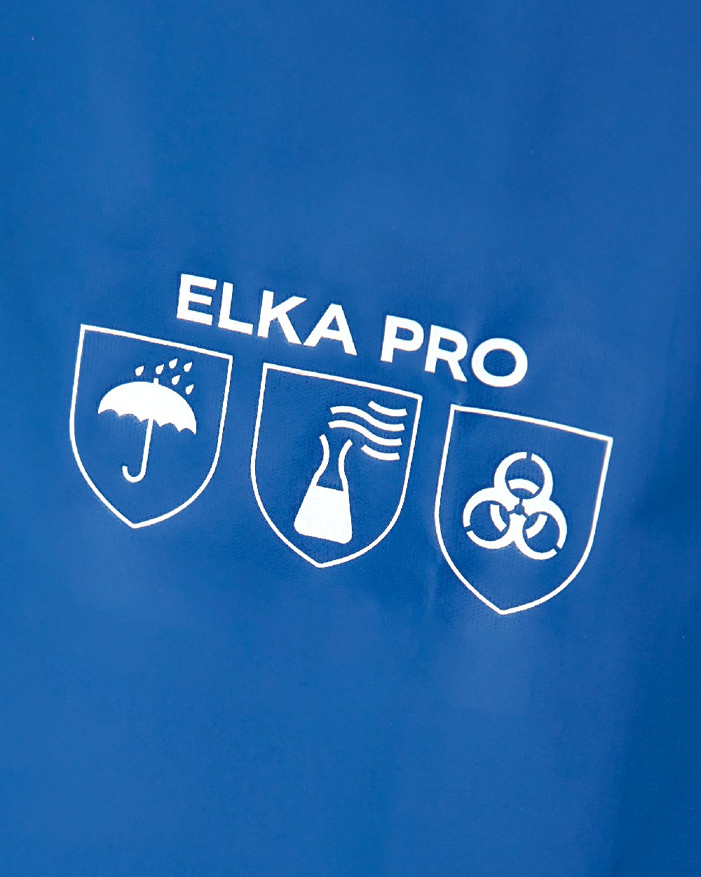 Cobalt Coloured Elka Professional Jacket on white background 