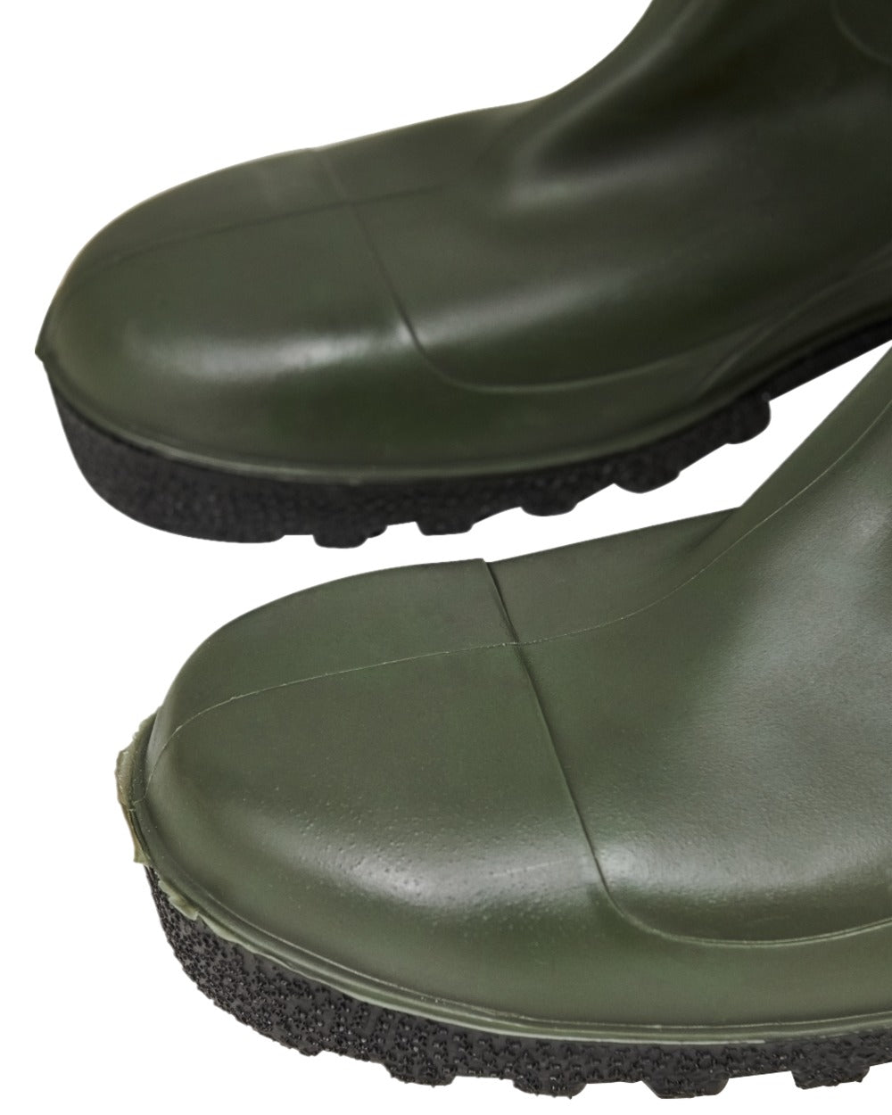 Olive Coloured Elka Safety Waders Long Wellingtons on white background 
