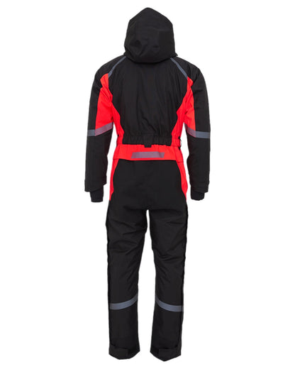 Black Red Coloured Elka Womens Working Xtreme Winter Thermal Coverall With Recycled Padding on white background 
