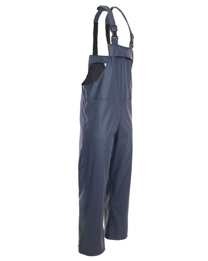 Navy coloured Fort Airflex Waterproof Breathable Bib and Brace Overalls on white background 