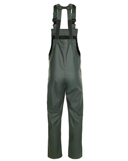 Olive coloured Fort Airflex Waterproof Breathable Bib and Brace Overalls on white background 