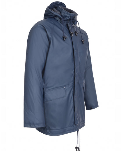 Navy Blue coloured Fort Fortex Flex Waterproof Fleece Lined Jacket on white background 