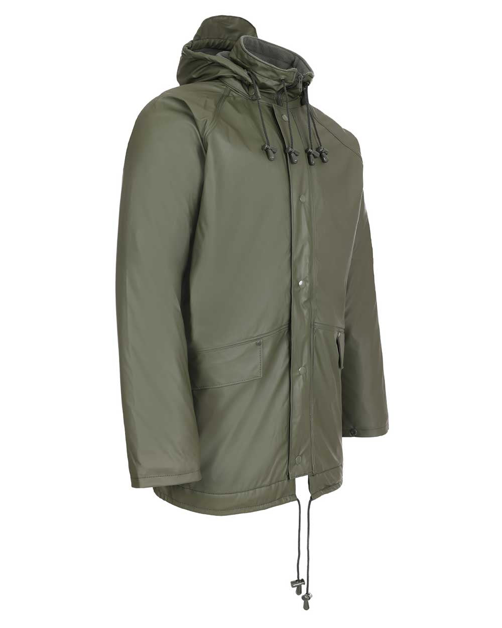 Olive Green coloured Fort Fortex Flex Waterproof Fleece Lined Jacket on white background 