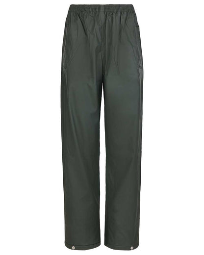 Green coloured Fort Fortex Flex Waterproof Trousers on white background 