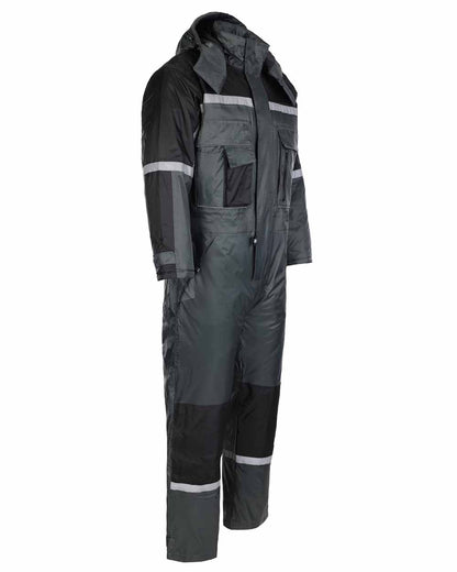 Green coloured Fort Orwell Waterproof Padded Boilersuit on white background 