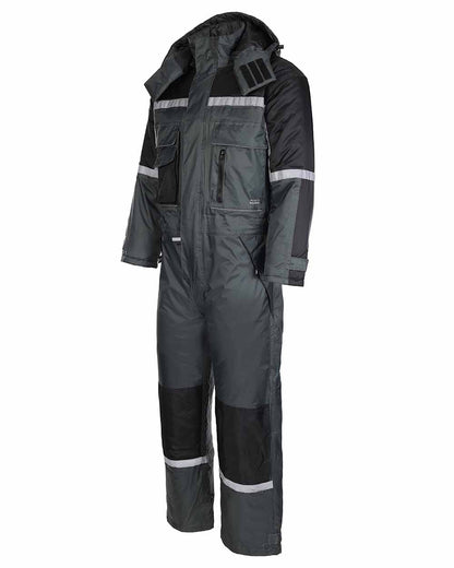 Green coloured Fort Orwell Waterproof Padded Boilersuit on white background 