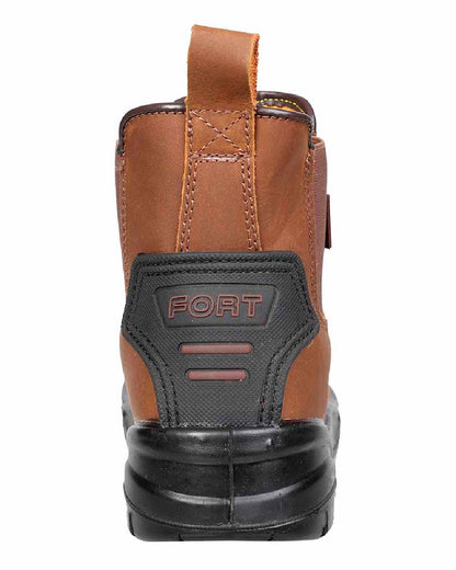 Brown coloured Fort Regent Safety Boots on white background 