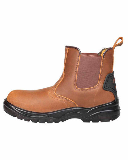 Brown coloured Fort Regent Safety Boots on white background 