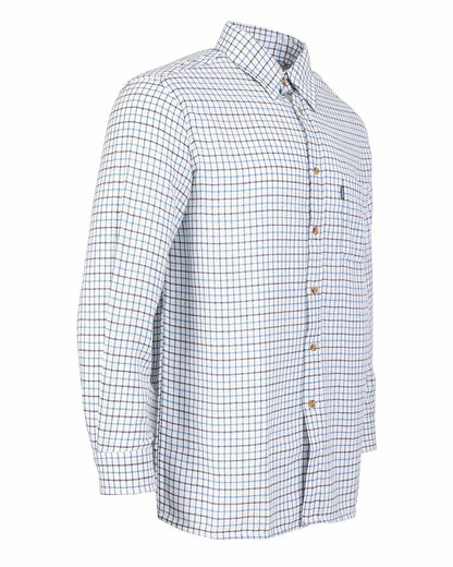 Blue coloured Fort Tattersall Shirt on white background 