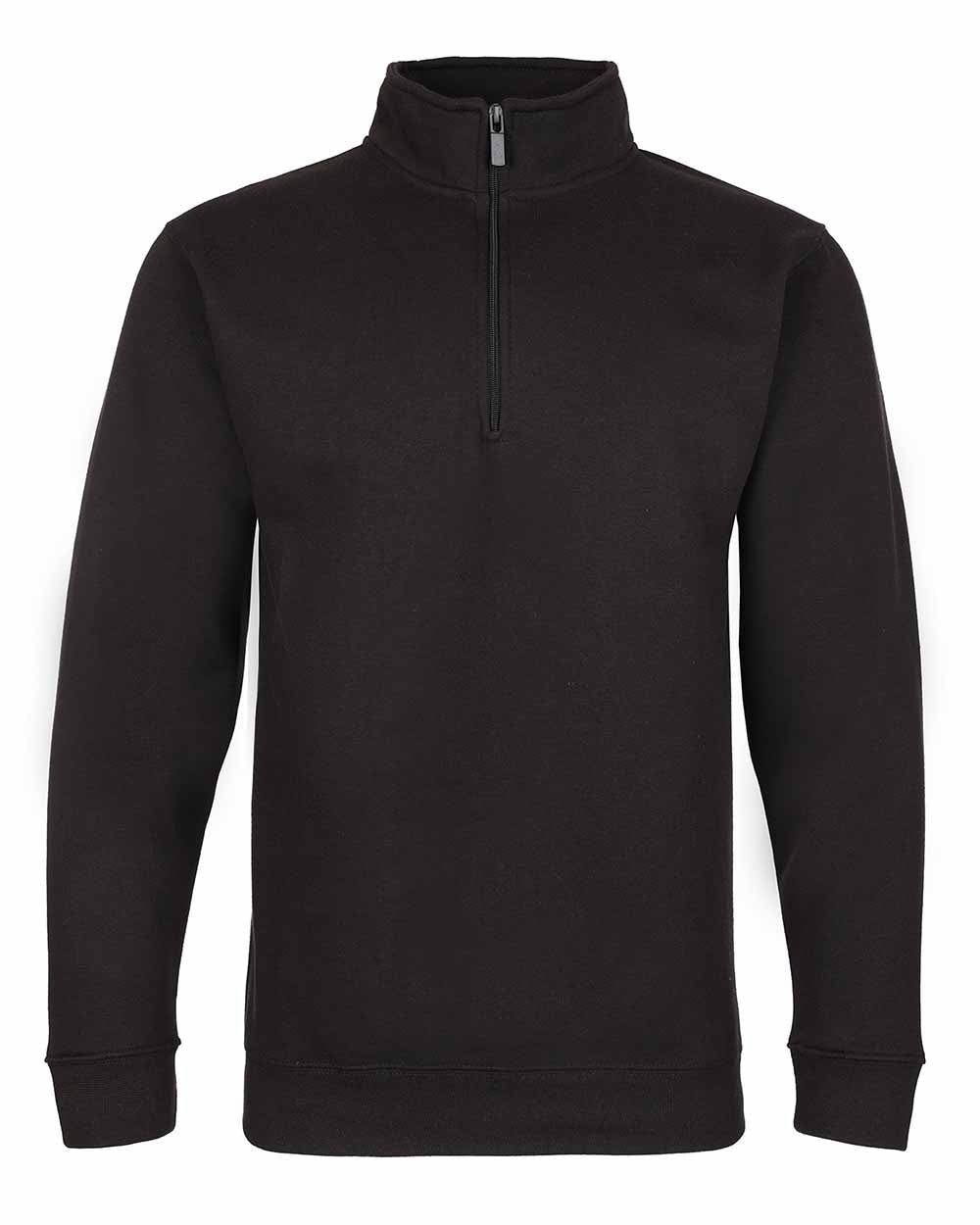 Black coloured Fort Workforce 1/4 Zip Sweatshirt on white background 