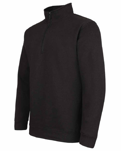 Black coloured Fort Workforce 1/4 Zip Sweatshirt on white background 