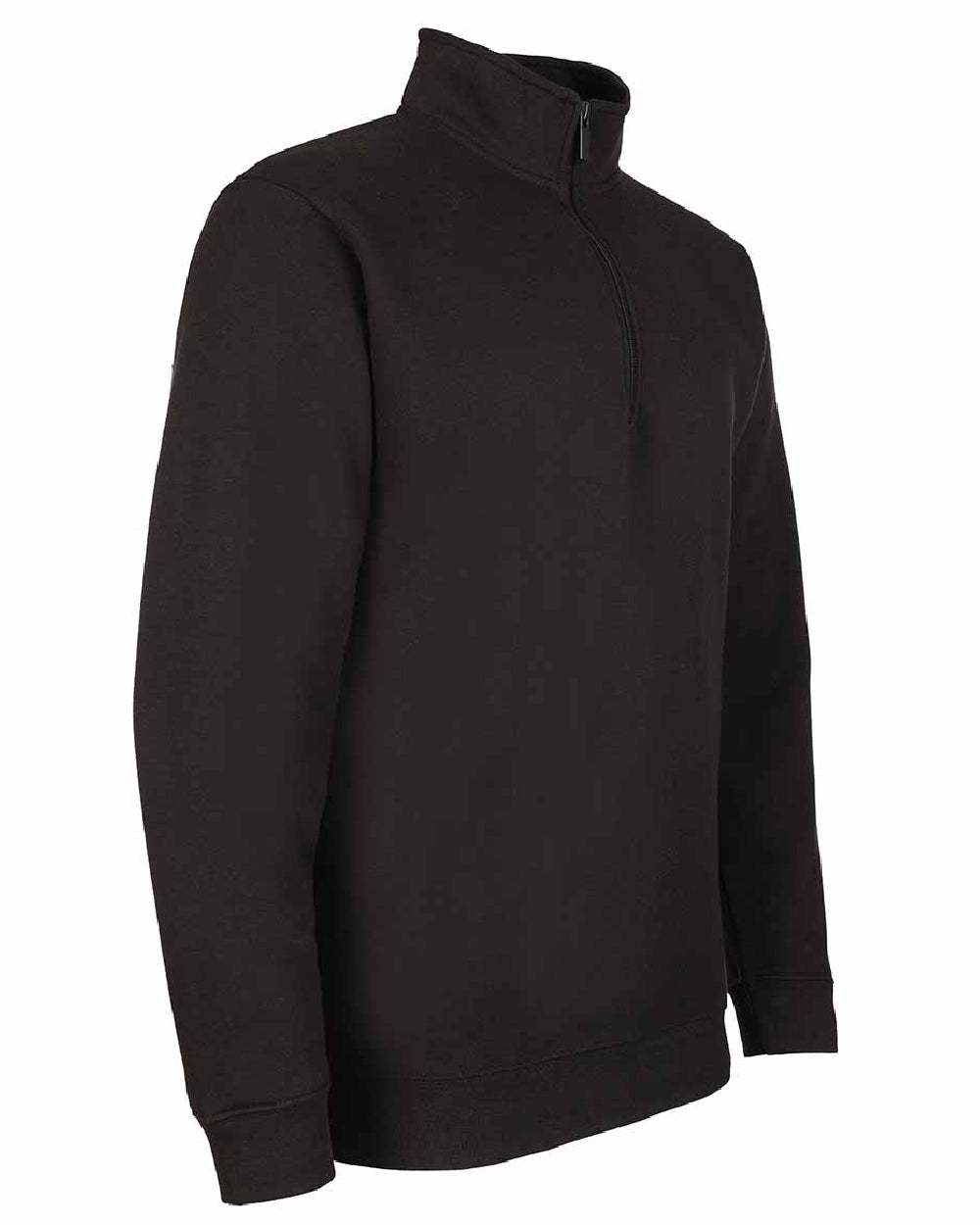 Black coloured Fort Workforce 1/4 Zip Sweatshirt on white background 