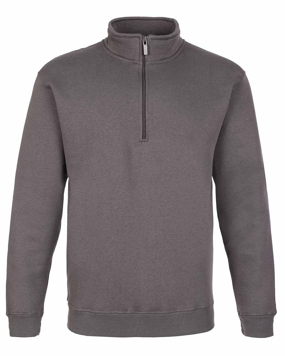 Grey coloured Fort Workforce 1/4 Zip Sweatshirt on white background 