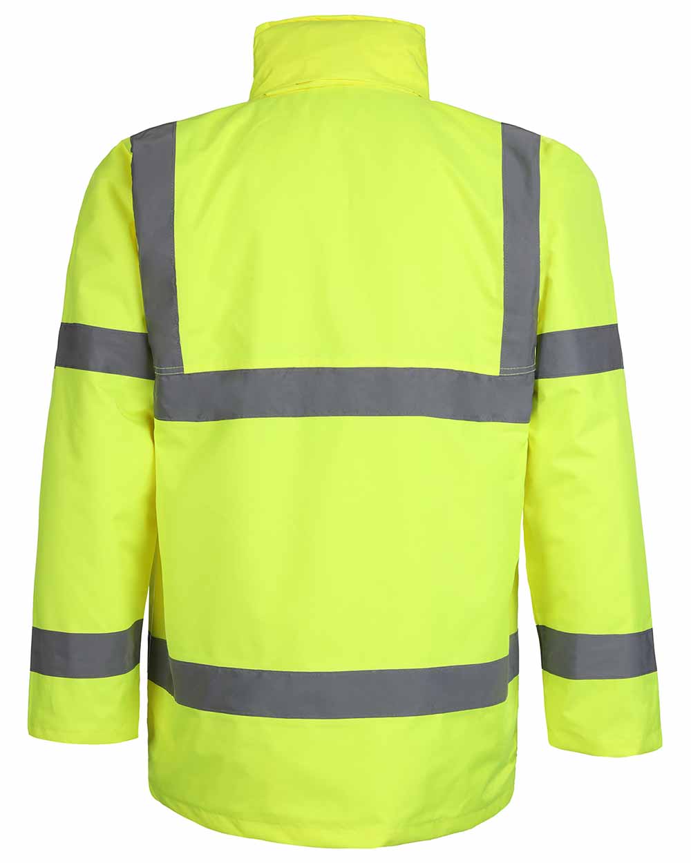 Yellow coloured Fort Workwear Hi-Vis Quilted Jacket on white background 