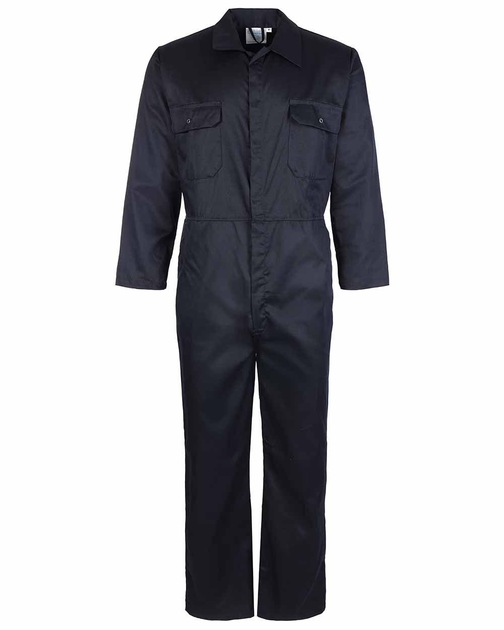 Navy coloured Fort Workforce Economy Boilersuit on white background 