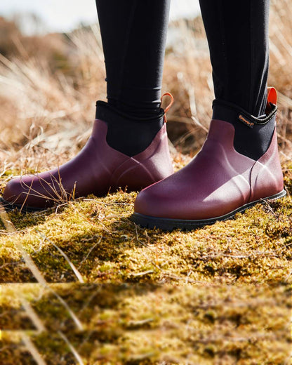 Burgundy Coloured Gateway1 Ascot Lady 6 3mm Boots on outdoor background 