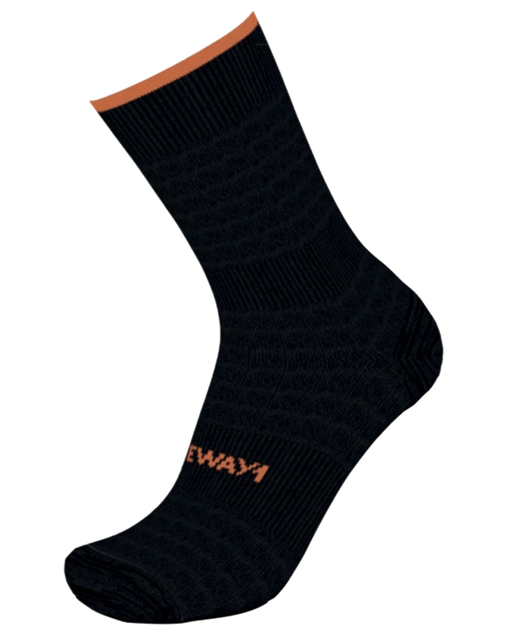 Black Coloured Gateway1 Coolmax Liner Socks on white background 