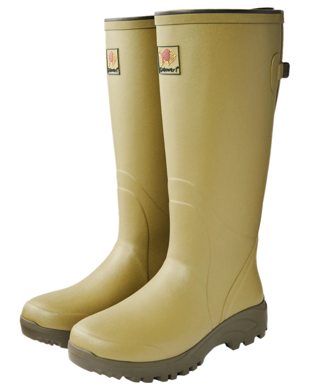 Cedar Olive Coloured Gateway1 Field Master Lady 17" 3mm Wellingtons on white background 