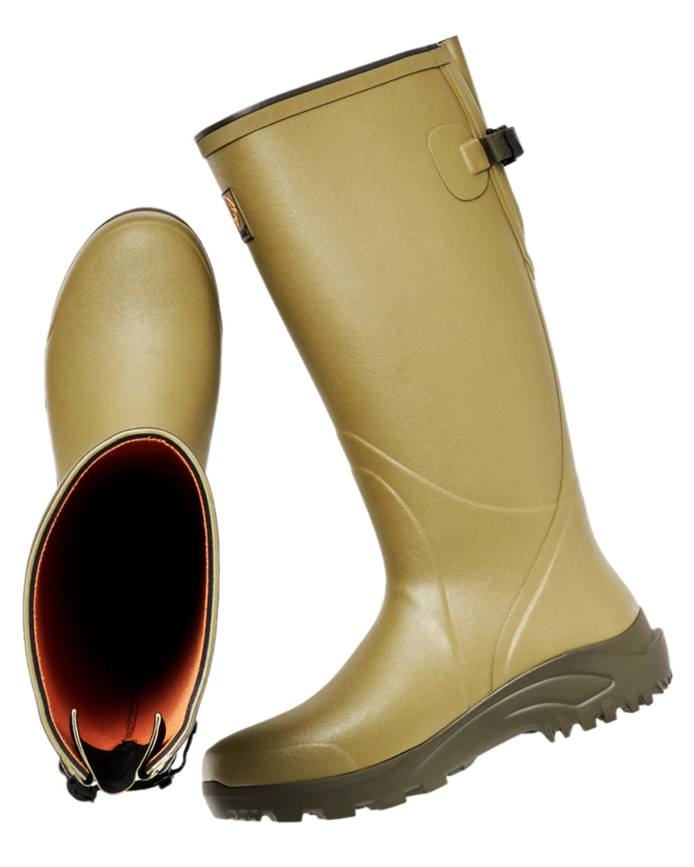 Cedar Olive Coloured Gateway1 Field Master Lady 17" 3mm Wellingtons on white background 