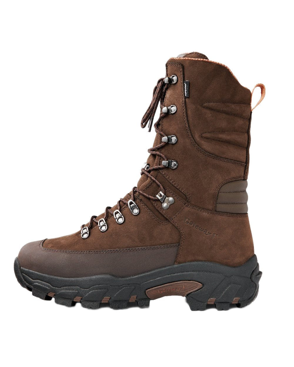 Dark Brown Coloured Gateway1 Fiordland II 11" Boots on white background 