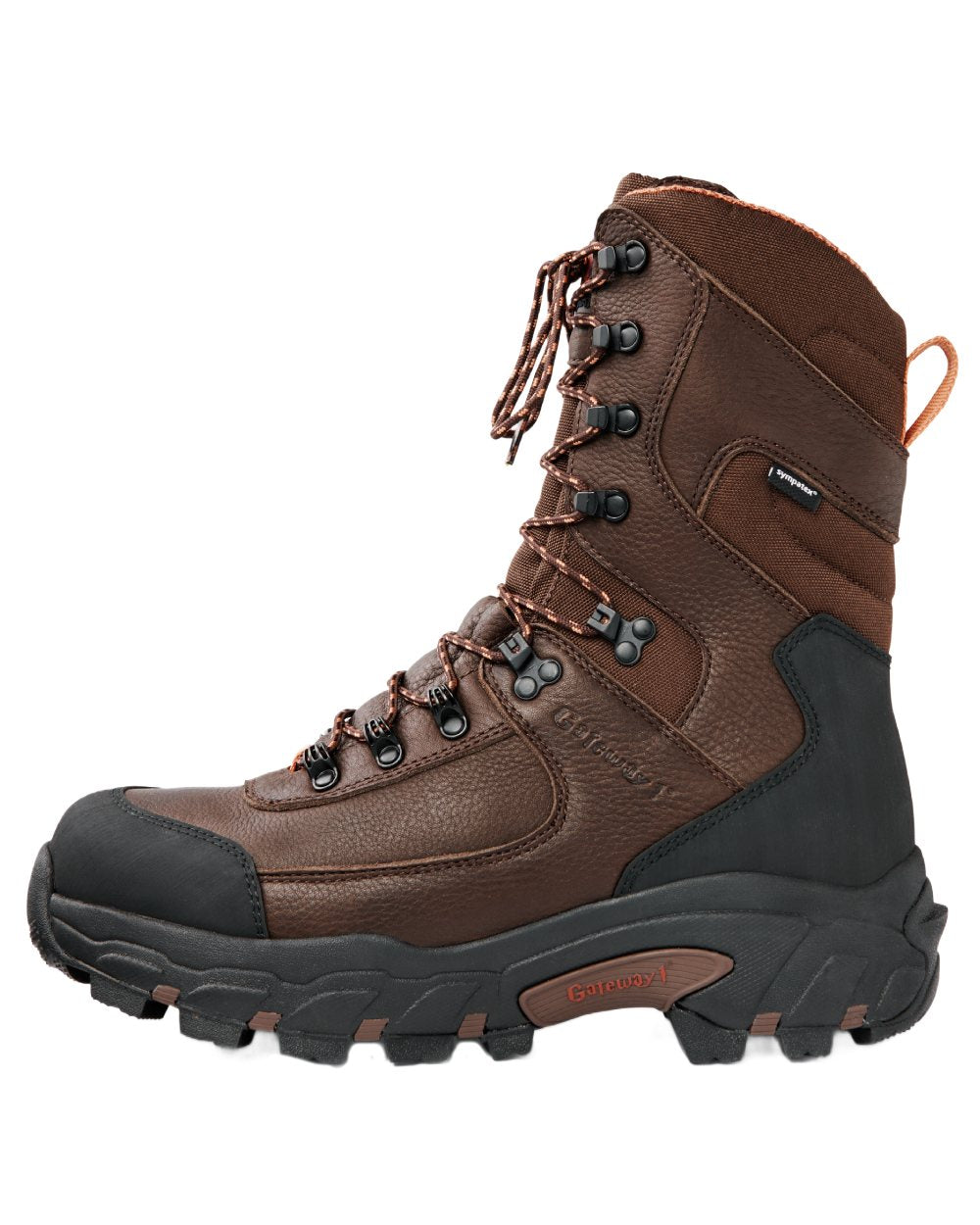 Dark Brown coloured Gateway1 Game Tracker 10" Boots on white background 