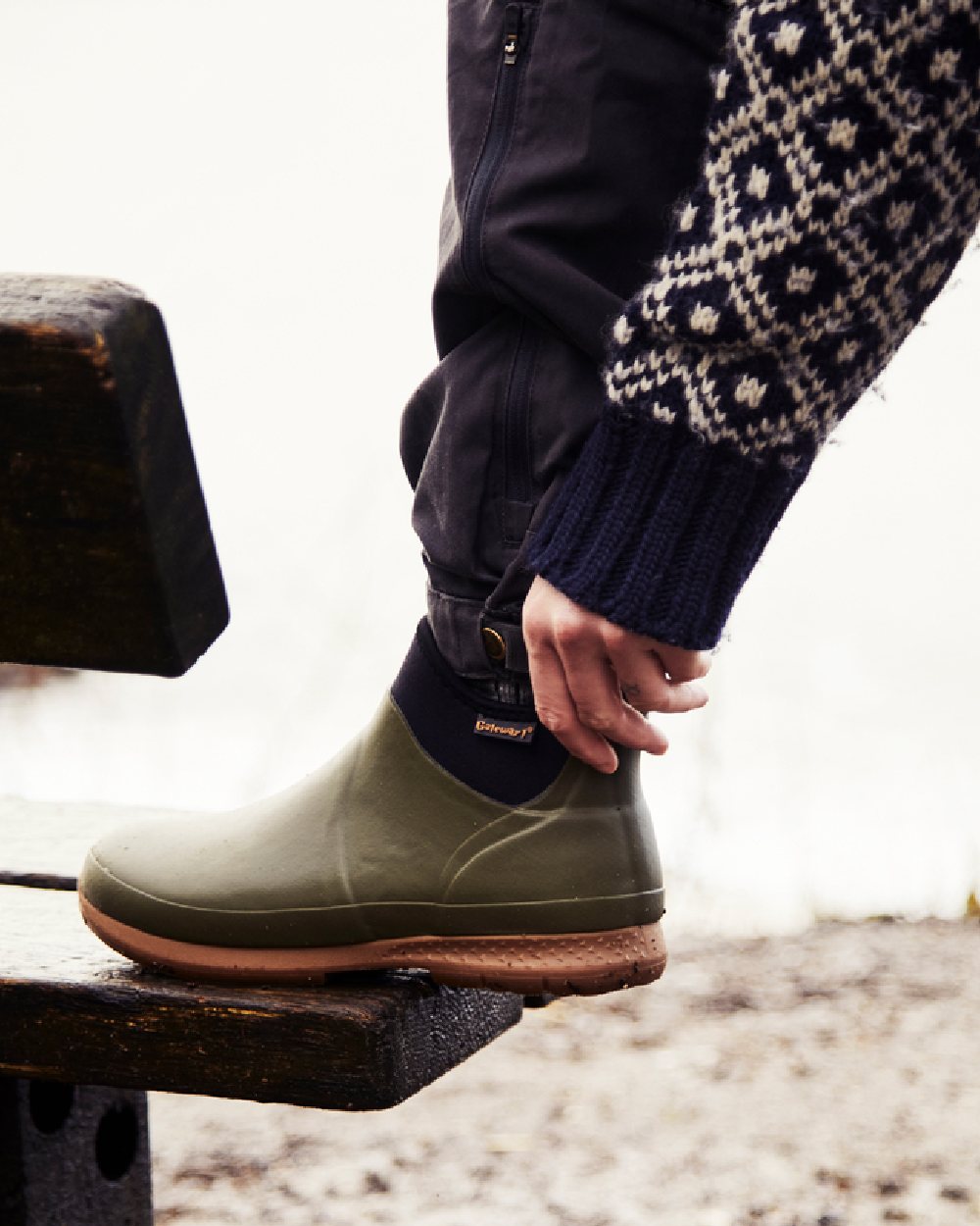 Olive Coloured Gateway1 Jodhpur Lady 6" 4mm Boots on outdoor background 