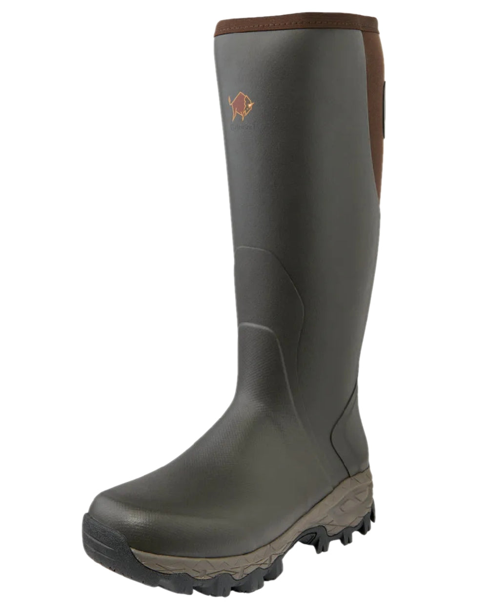 Dark Brown Coloured Gateway1 Moor Country 18" 3mm Side-Zip Wellingtons on white background 