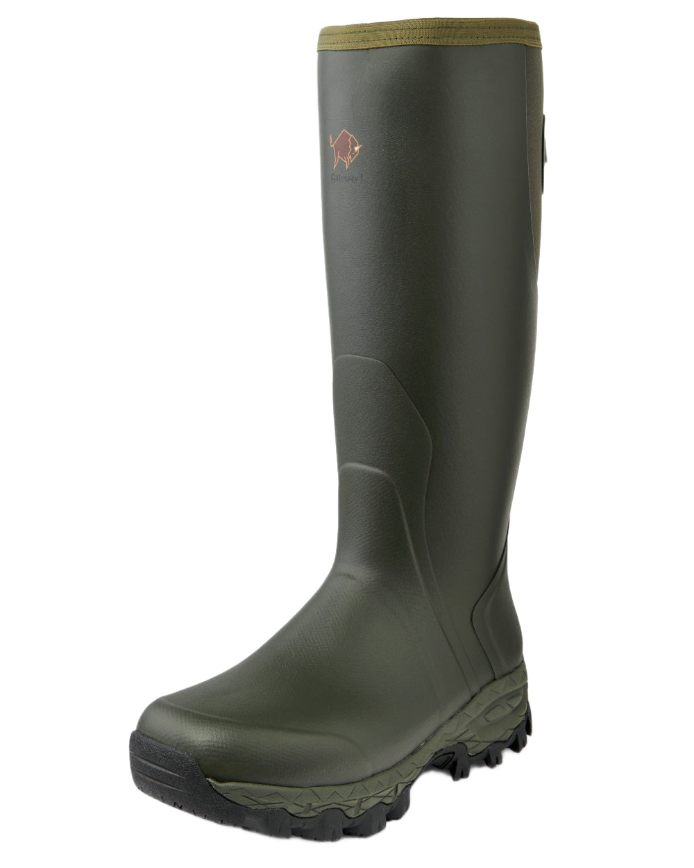 Dark Green Coloured Gateway1 Moor Country 18" 3mm Wellingtons on white background 