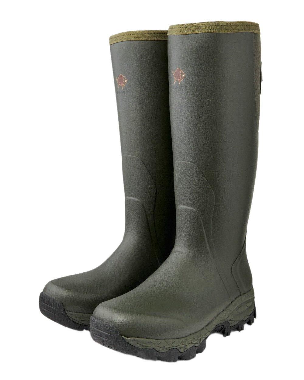 Dark Green Coloured Gateway1 Moor Country 18" 3mm Wellingtons on white background 