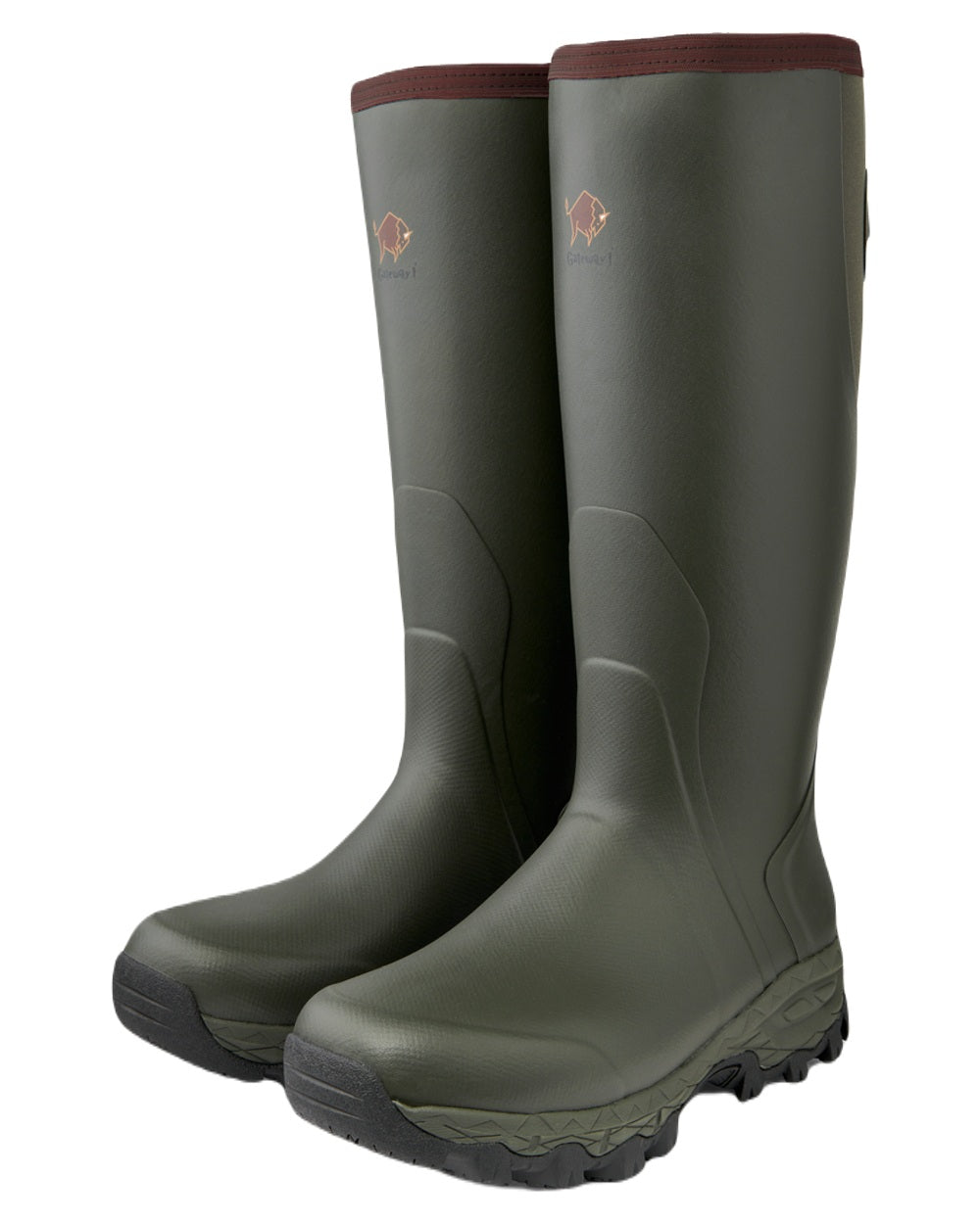Dark Green Coloured Gateway1 Moor Country Lady 17&quot; 3mm Boots on white background 
