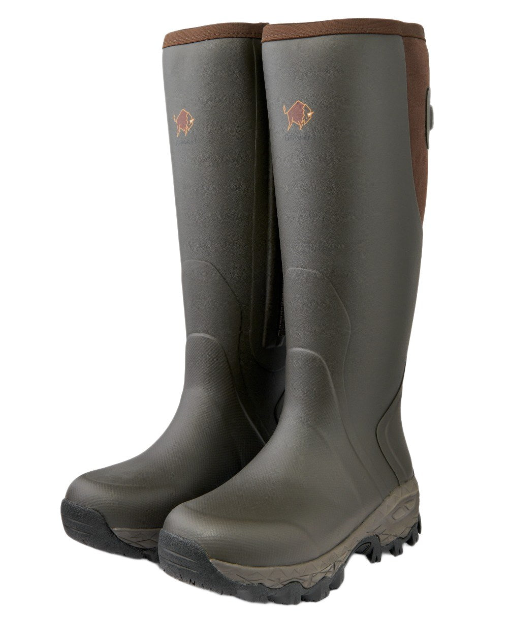 Dark Brown Coloured Gateway1 Moor Country Lady 17&quot; 3mm Side-Zip Wellingtons on white background 